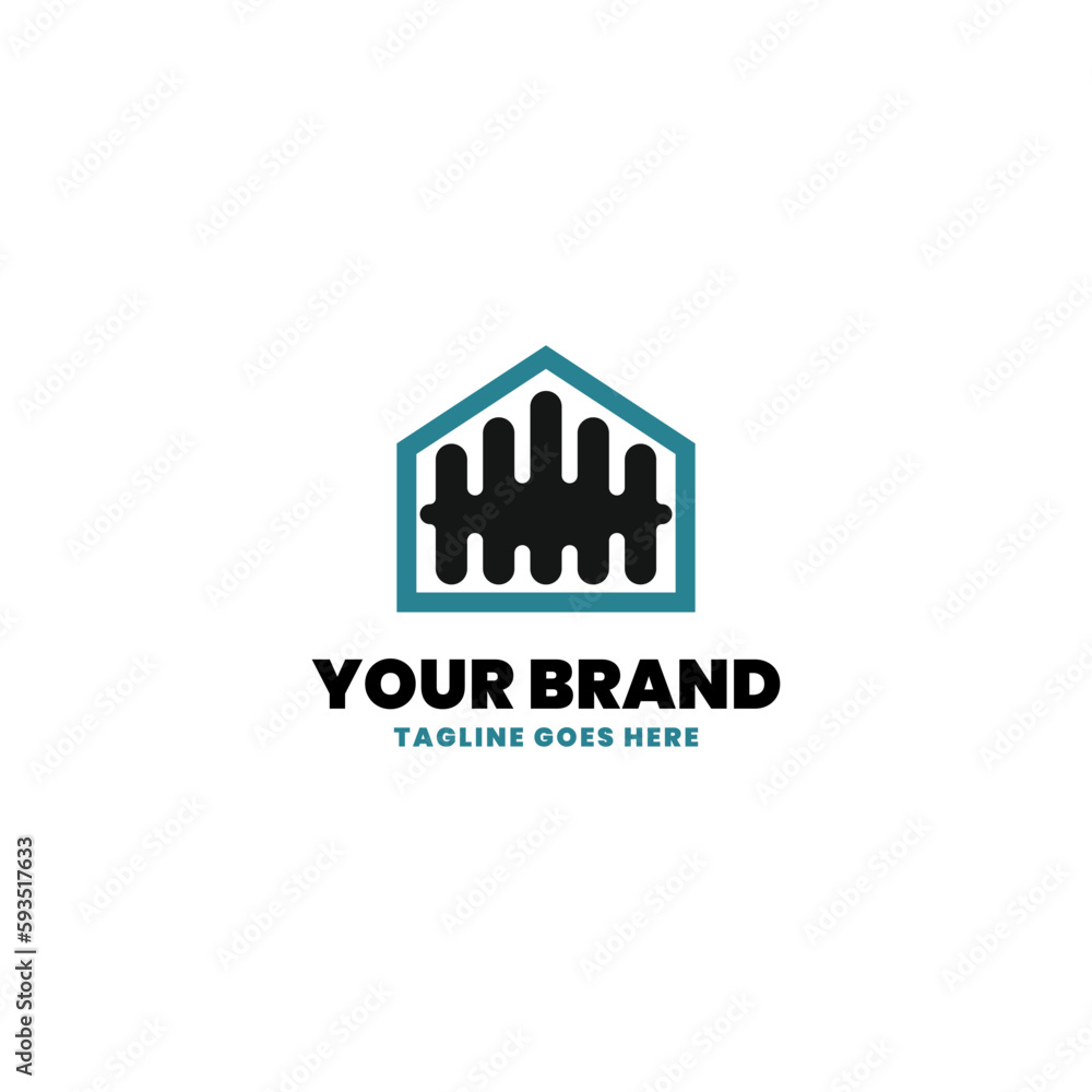 Fence home solution logo design vector illustration, fence logo design