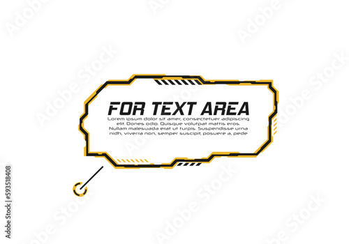 Digital callouts titles. Set of HUD futuristic sci fi frame template. Layout element for web, brochure, presentation or infographics.	