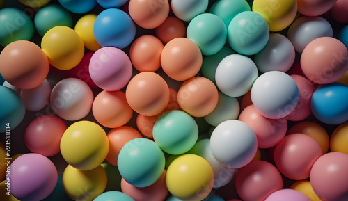 pile of colorful plastic balls ,generative ai © Leo