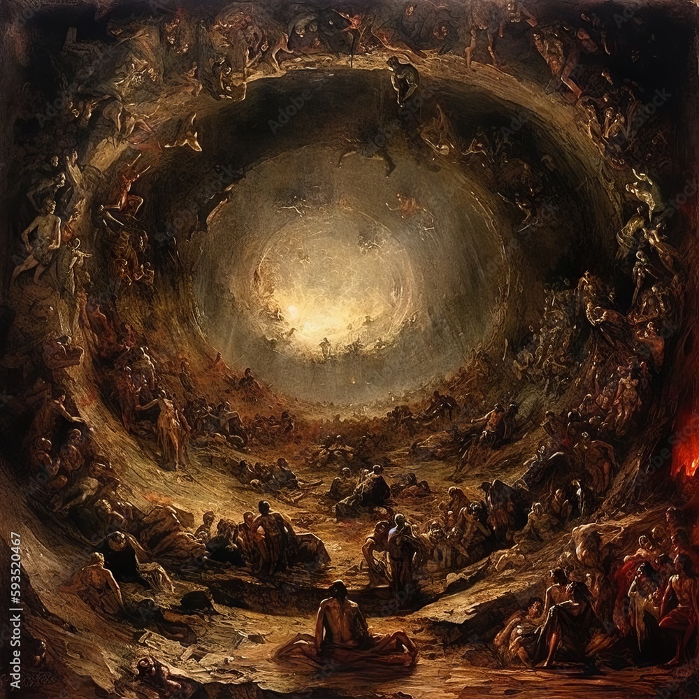 9 Circles Of Dante s Hell Painting The Image Depicts The Concept Of 