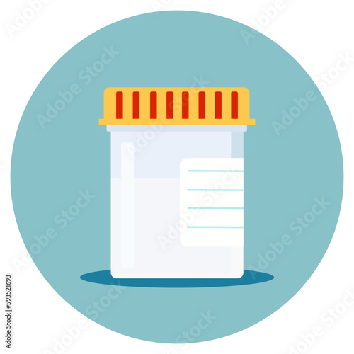 Vector test tube with cap. Sperm. Pharmacy treatment vector illustration