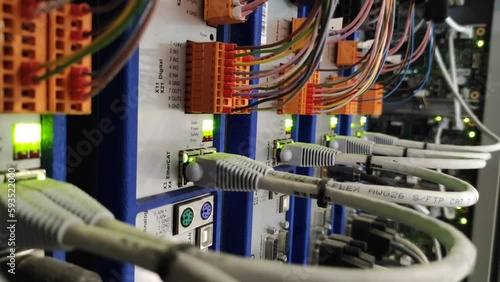 Mining farm. Internet server. Cryptocurrency mining. Cryptocurrency