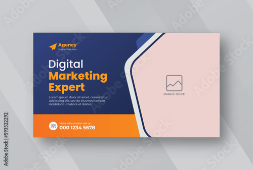 Business YouTube thumbnail and web banner template