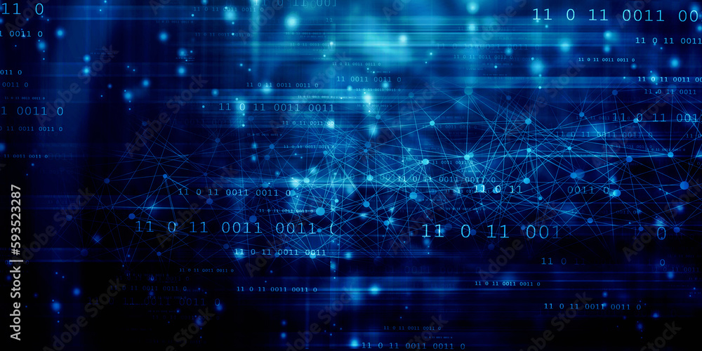 2d illustration abstract digital binary data on computer screen 2d illustration abstract digital binary data on computer screen
