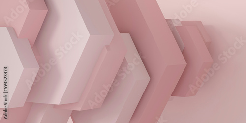 Geometry shaped podium for beauty products against colored background