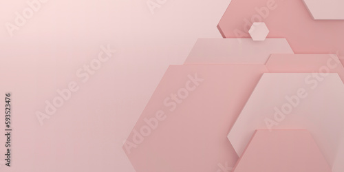 Hexagon box for beauty product display over colored background photo
