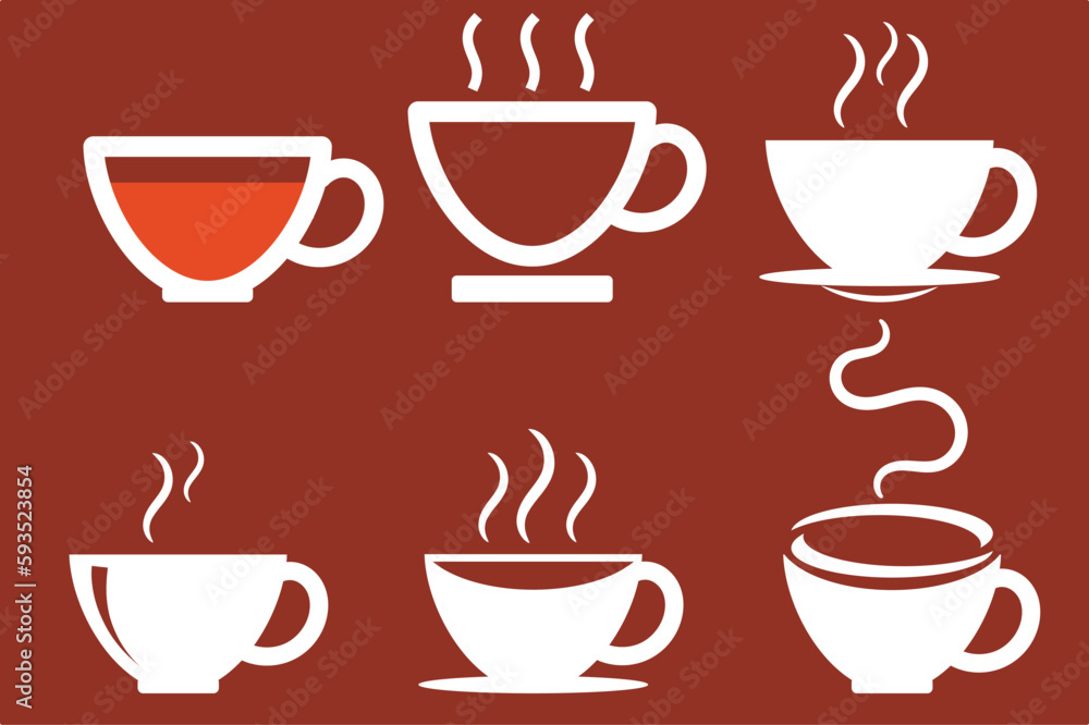 Cup icons set