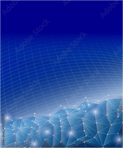 Blue abstract technologic polygonal background with a copy of the space for the text.