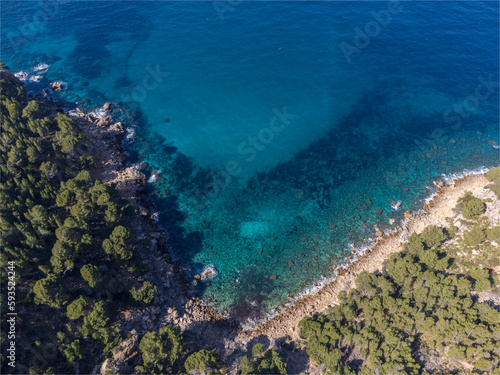 Raco de ses Ortigues cove, Estellencs coast, Majorca, Balearic Islands, Spain © Tolo