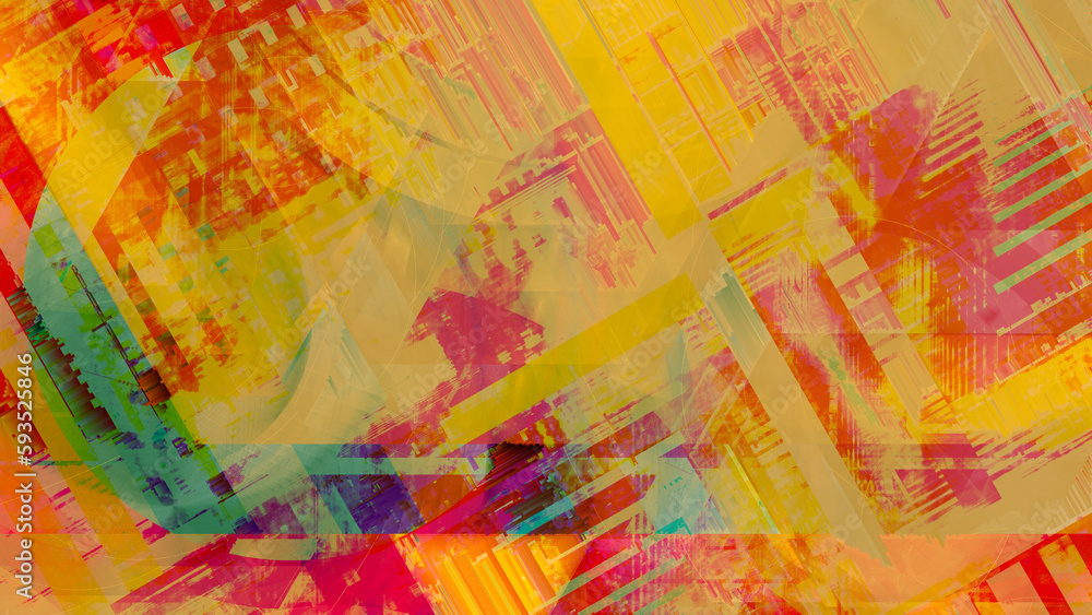 Obraz premium Grunge glitch art background texture. Pixel sorting, data error. Colorful abstract lines.