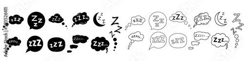 Zzz icon vector set. sleep illustration sign collection. relaxation symbol or logo.
