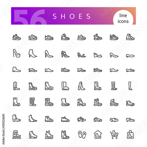 Shoes Line Icons Set