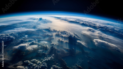 A Blue Oasis  A Captivating Close-Up of Earth s Atmosphere