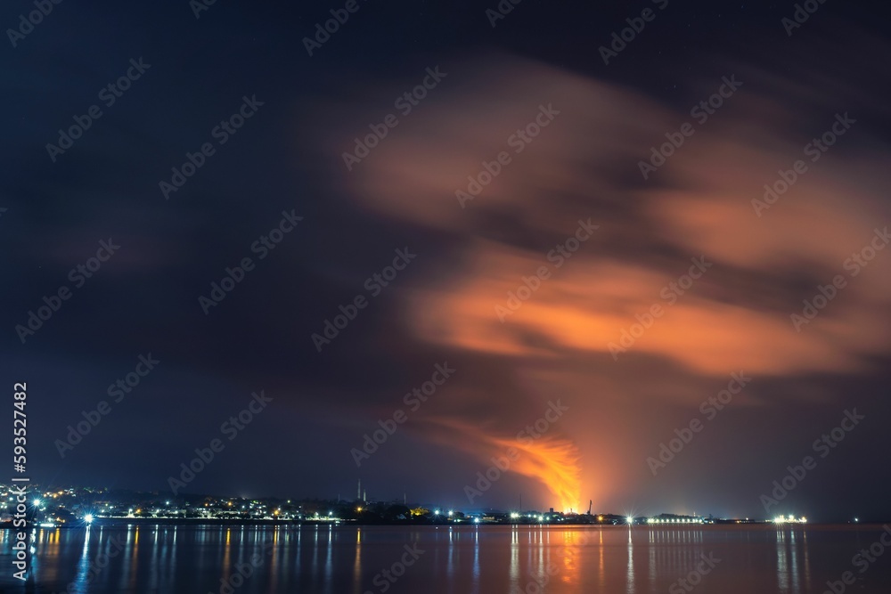 fuel tank fire in the bay of matanzas cuba