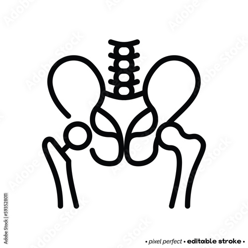 Arthroplasty thin line icon, artificial joint, surgical procedure to restore joint. Arthritis. Pixel perfect, editable stroke. Vector illustration.