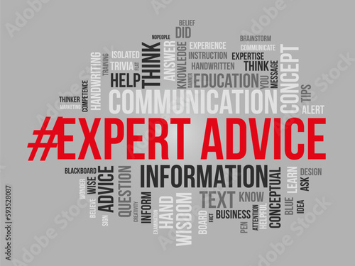 Word cloud background concept for Expert advice. Service support help with expert opinion guidance. vector illustration.