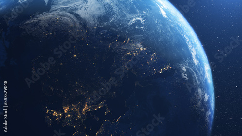 Fototapeta Naklejka Na Ścianę i Meble -  Planet earth and Europe seen from space