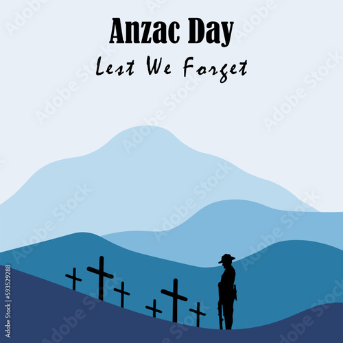 anzac day vector. lest we forget. suitable for card, banner or poster