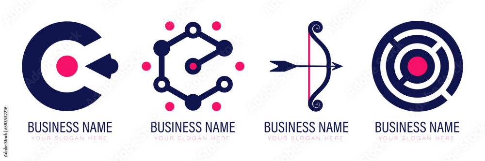 Business company target logo collection. Set of target logo icons Business company target logo collection. Set of target logo icons