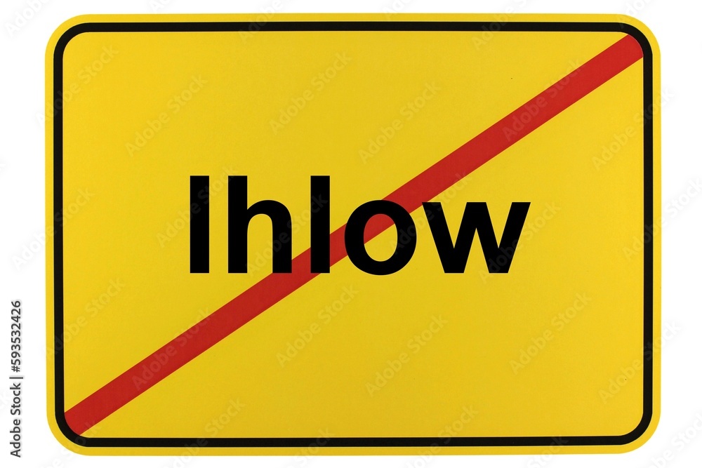 Illustration eines Ortsschildes der Gemeinde Ihlow in Brandenburg Illustration eines Ortsschildes der Gemeinde Ihlow in Brandenburg