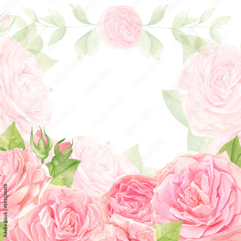 Flowers in a watercolor style for cards and wedding invitations