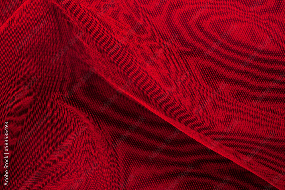 Dark elegant wallpaper made of red tulle fabric. Aesthetic fashion, passion and love background. Dark elegant wallpaper made of red tulle fabric. Aesthetic fashion, passion and love background.