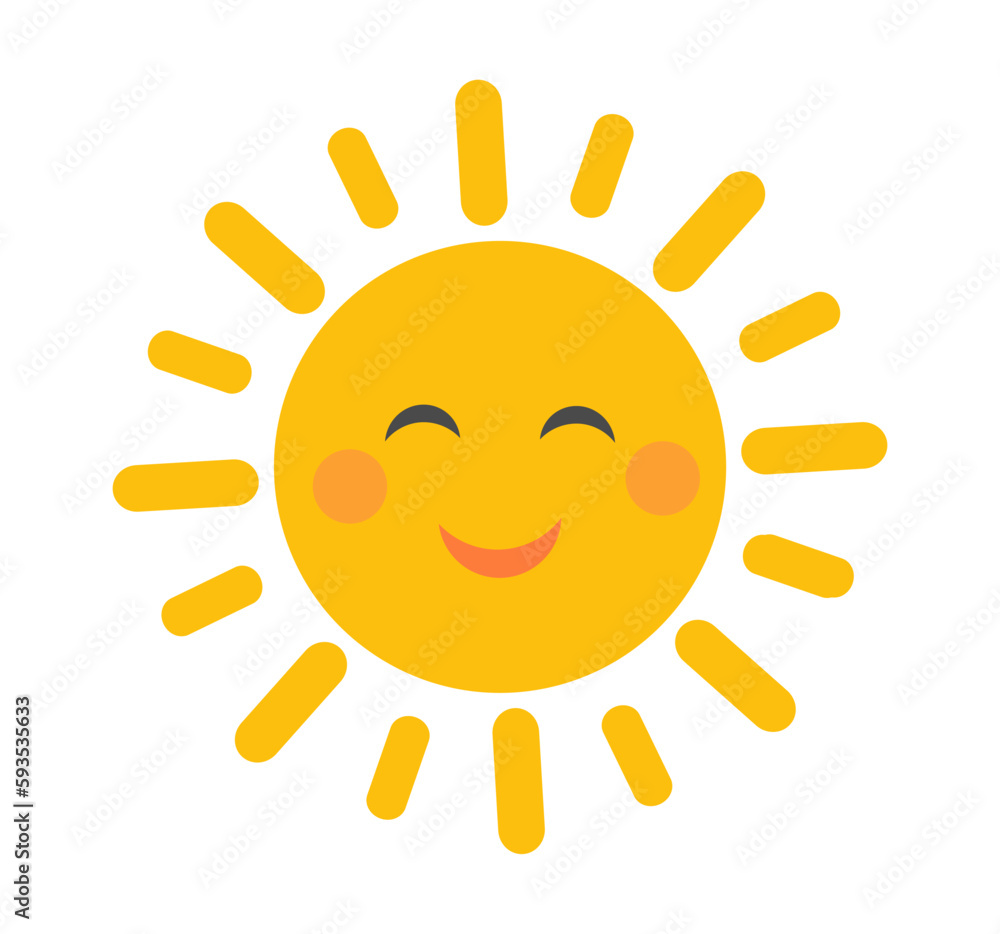 Cute sun icon isolated on white background. Cute sun icon isolated on white background.