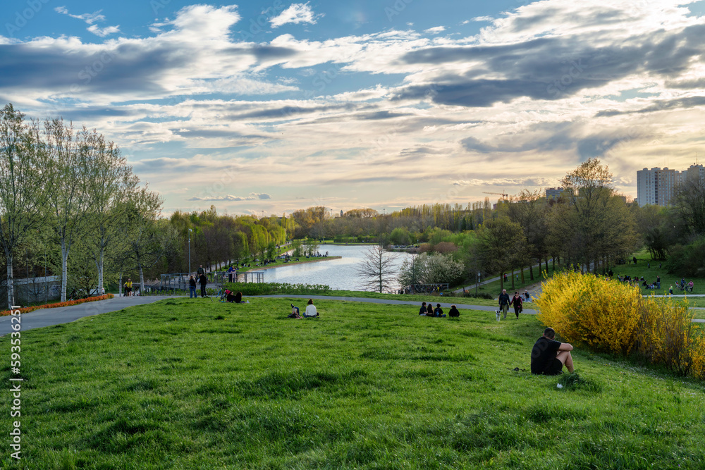 Fototapeta premium The Parco Nord at Milan, Italy, in April
