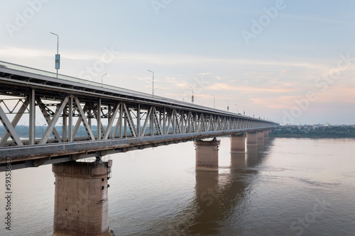 Thang Long bridge crossing Red river in Hanoi, Vietnam
