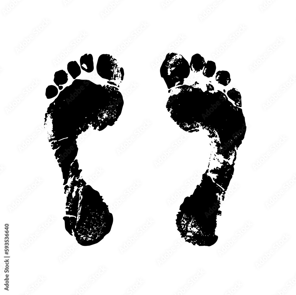 foot prints vector illustration Stock Vector | Adobe Stock