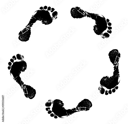 black and white footprint frame 