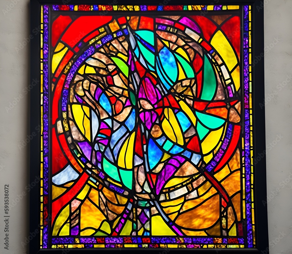 stained glass window with stained glass