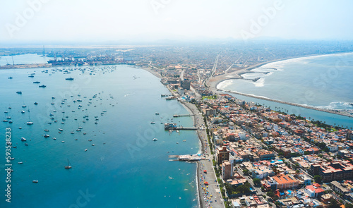 La Punta Callao Peru. Aerial view. Panoramic view. photo