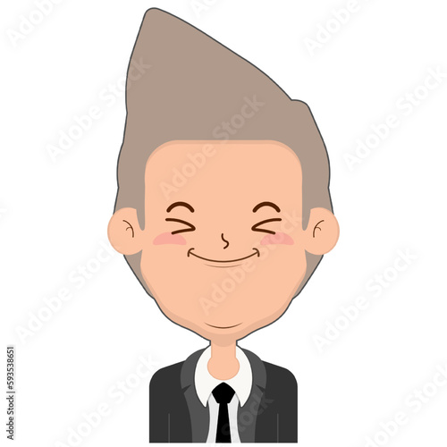 business man smile face cartoon cute