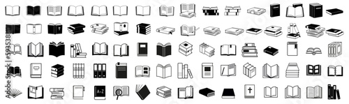 Book icon vector. open book icon set