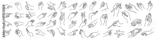Continuous line drawing hands barely touching one another. Vector illustration