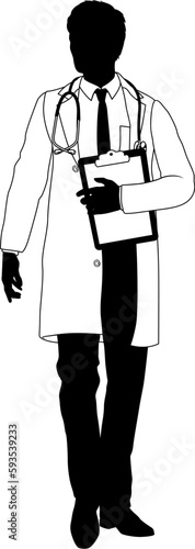 Silhouette doctor man medic...
