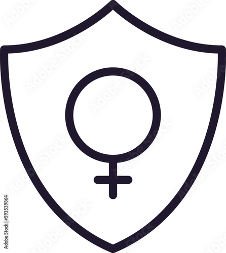 Feminism concept. Modern outline high quality illustration for banners, flyers and web sites. Editable stroke in trendy flat style. Line icon of fem