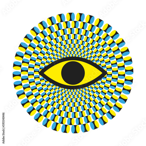 Optical illusion Design with eyes.