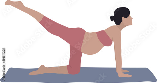 pregnant woman doing yoga exercise	
