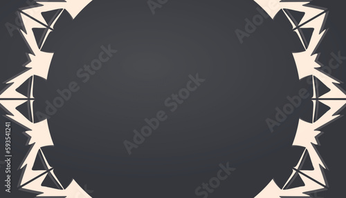 Slika na platnu Black presentable poster with a beige geometric pattern.