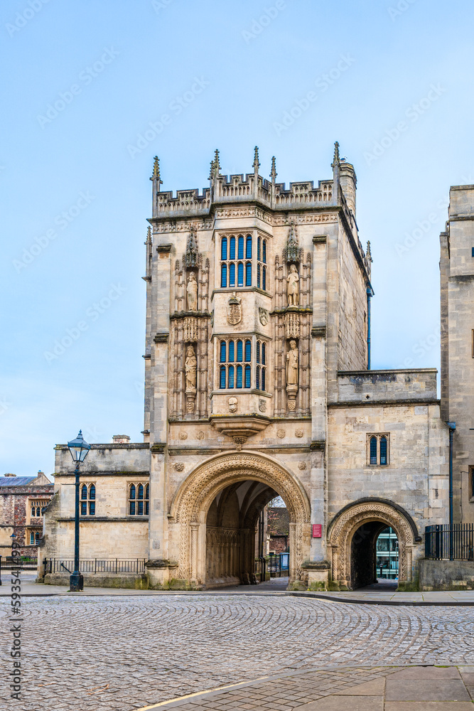 Bristol, England, UK: Abbot's Gatehouse, medieval building located next to the Cathedral of Bristol