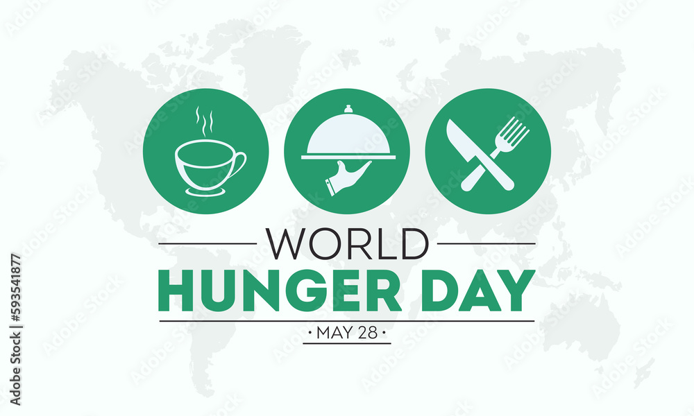 World hunger day is observed every year on 28th may. Vector illustration on the theme of World Hunger day food prevention and awareness vector concept. World hunger day is observed every year on 28th may. Vector illustration on the theme of World Hunger day food prevention and awareness vector concept.