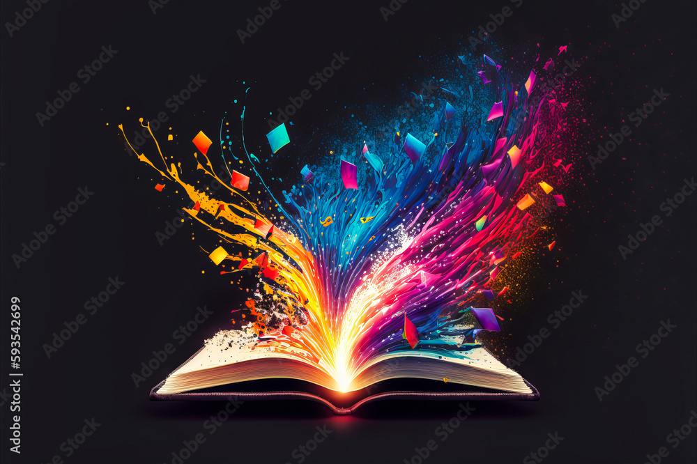 Explosion of colorful sparks representing the release of creativity and