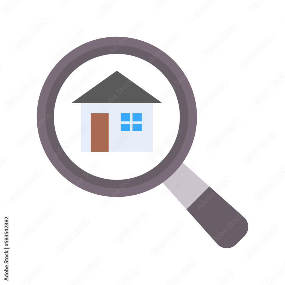 Search house icon. Concept of search for real estate, home to buy, property for sale. Search house icon. Concept of search for real estate, home to buy, property for sale.