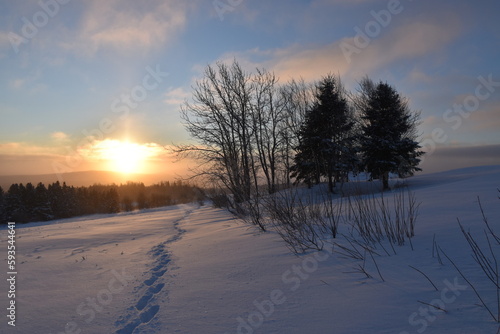 A sunrise on a cold morning  Sainte-Apolline  Qu  bec  Canada