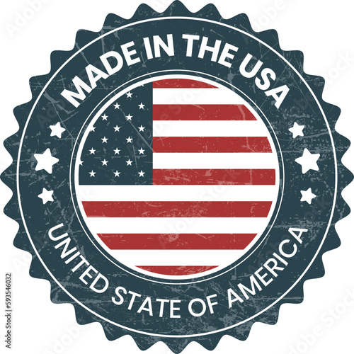 made in usa badge, made in the usa emblem, american flag, made in usa seal, icons, label, stamp, sticker, star vector illustration design for business and sale with grunge texture
