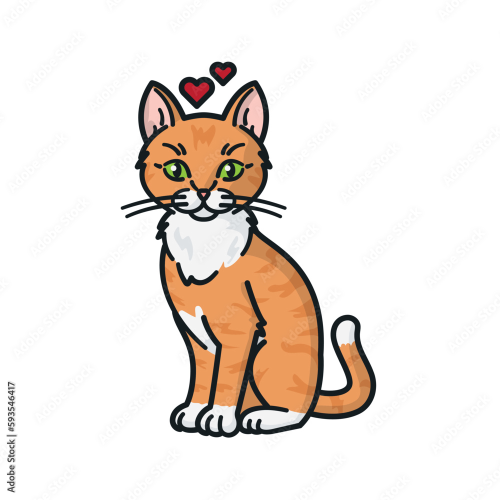 Ginger cat in love cartoon isolated vector illustration for Kiss A Ginger Day on January 12 Ginger cat in love cartoon isolated vector illustration for Kiss A Ginger Day on January 12