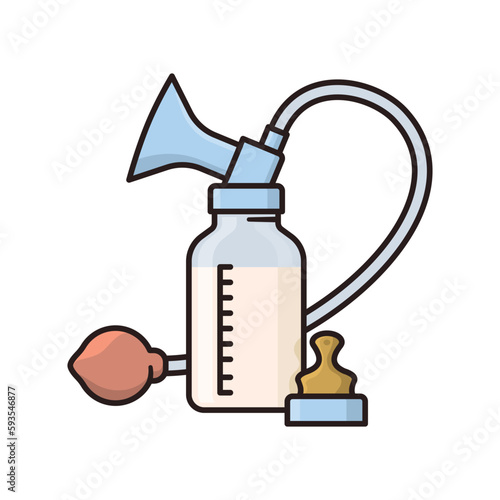 Manual breast pump isolated vector illustration for Breast Pumping Day on January 27