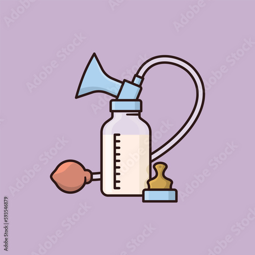 Manual breast pump vector illustration for Breast Pumping Day on January 27